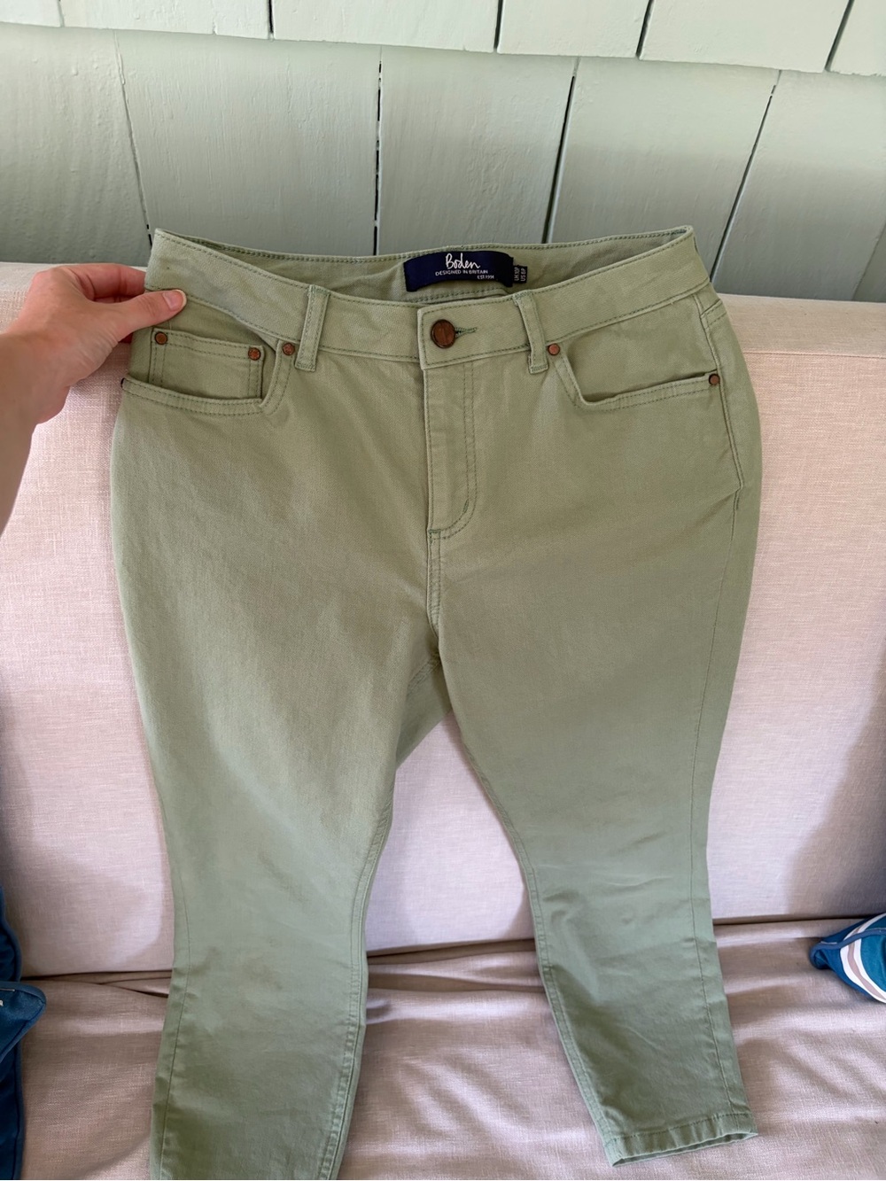 Boden Women’s Sage Green Skinny Jeans, size 6P